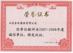 市级诚信企业荣誉市级2008.12